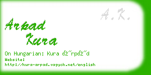 arpad kura business card